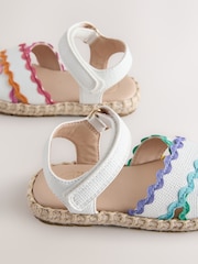 Little Bird by Jools Oliver White Pastel Rainbow Ric Rac Sandals - Image 5 of 6