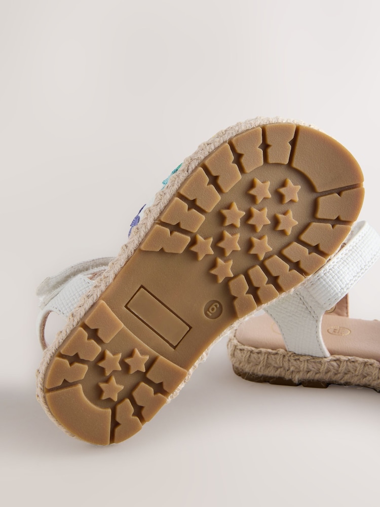 Little Bird by Jools Oliver White Pastel Rainbow Ric Rac Sandals - Image 6 of 6