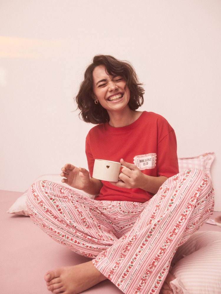 Red Graphic Short Sleeve Pyjamas - Image 1 of 12 Red Graphic Short Sleeve Pyjamas - Image 1 of 12