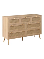 Birlea Brown Croxley 5 Drawer Rattan 7 Drawer Chest - Image 6 of 6