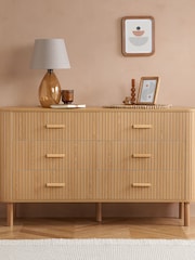 Birlea Brown Axel 6 Drawer Fluted Chest - Image 1 of 8
