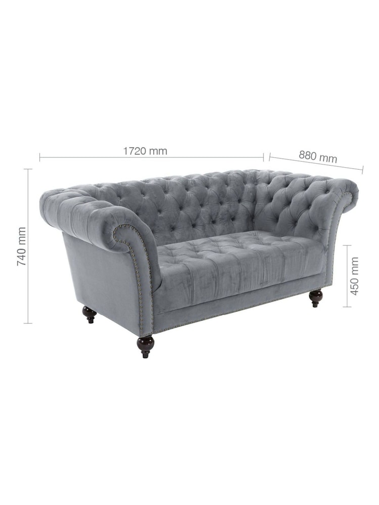 Birlea Grey Chester 2 Seater Sofas - Image 7 of 7