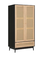 Birlea Black Croxley Double 1 Drawer Rattan Wardrobe - Image 7 of 7
