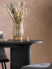 Birlea Black Axel Oval Fluted Dining Table and Chair Set - Image 2 of 6