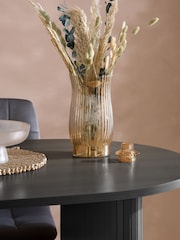 Birlea Black Axel Oval Fluted Dining Table and Chair Set - Image 3 of 6