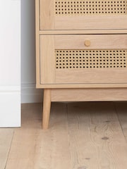 Birlea Brown Croxley Double 1 Drawer Rattan Wardrobe - Image 4 of 7