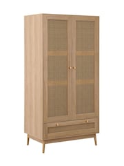 Birlea Brown Croxley Double 1 Drawer Rattan Wardrobe - Image 7 of 7