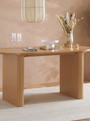 Birlea Brown Axel Oval Fluted Dining Table - Image 1 of 4