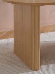 Birlea Brown Axel Oval Fluted Dining Table - Image 4 of 4