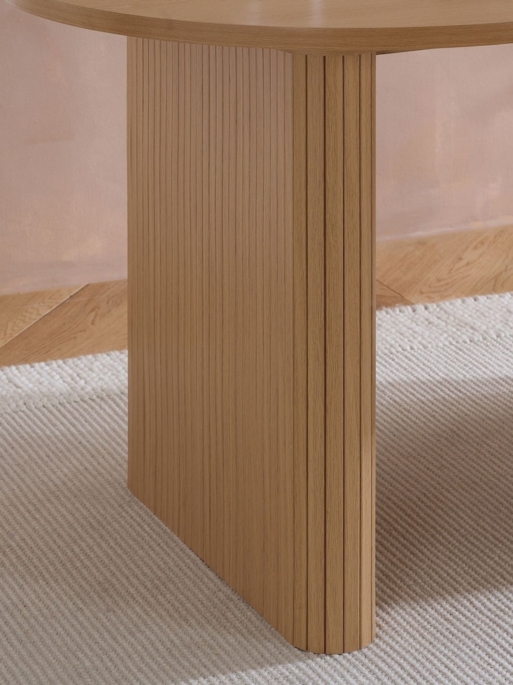 Birlea Brown Axel Oval Fluted Dining Table - Image 4 of 4