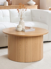 Birlea Brown Axel Round Fluted Coffee Table - Image 1 of 4