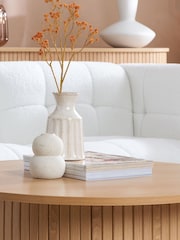 Birlea Brown Axel Round Fluted Coffee Table - Image 2 of 4