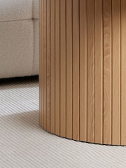 Birlea Brown Axel Round Fluted Coffee Table - Image 3 of 4