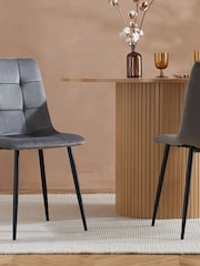 Birlea Grey Axel Fabric Dining Chairs - Image 1 of 8