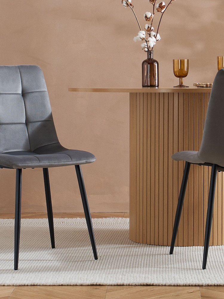 Birlea Grey Axel Fabric Dining Chairs - Image 1 of 8