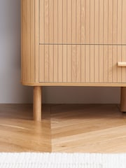 Birlea Brown Axel Double 1 Drawer Fluted Wardrobe - Image 3 of 8