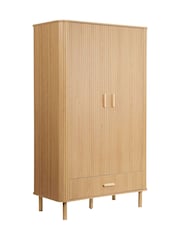 Birlea Brown Axel Double 1 Drawer Fluted Wardrobe - Image 6 of 8