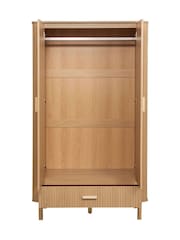 Birlea Brown Axel Double 1 Drawer Fluted Wardrobe - Image 7 of 8