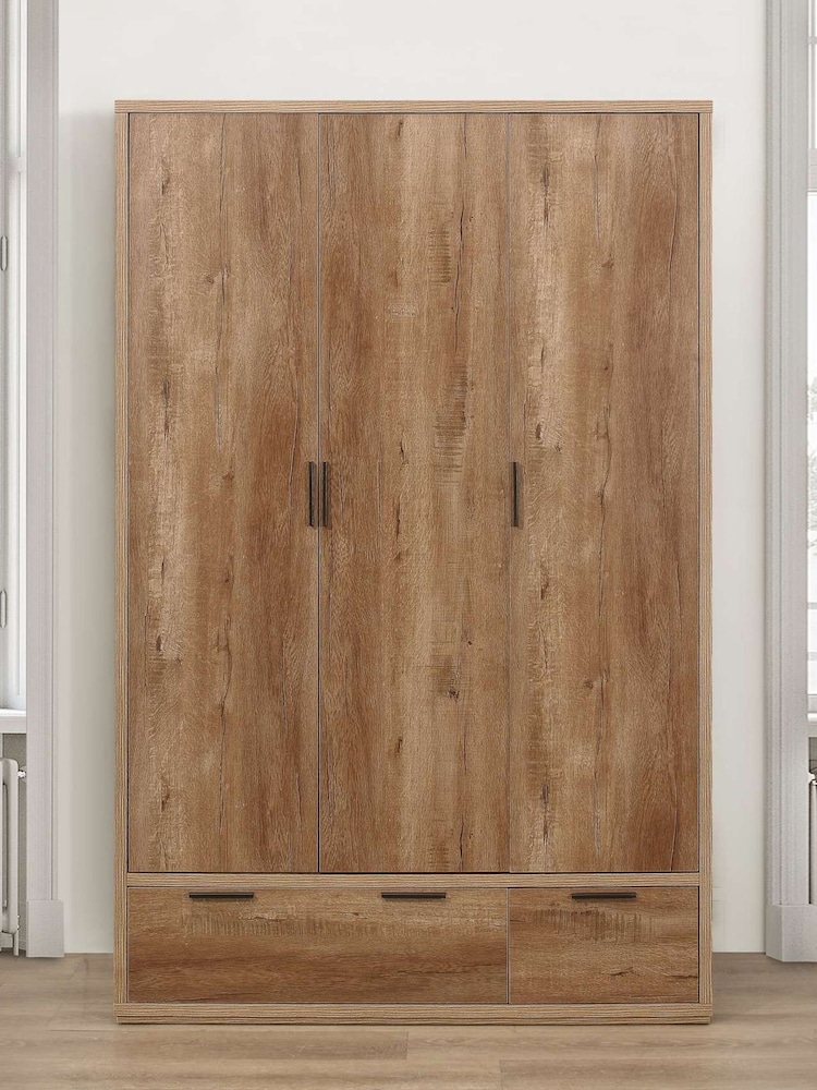 Birlea Brown Stockwell Triple, 2 Drawers Wardrobe - Image 1 of 4