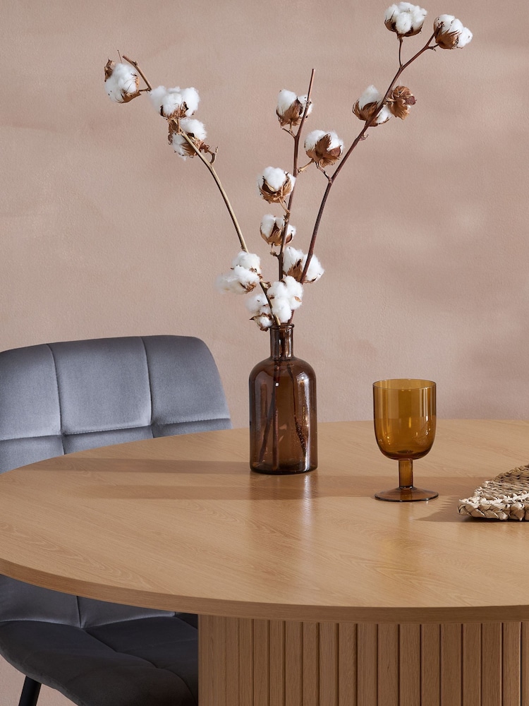 Birlea Brown Axel Round Fluted Dining Table - Image 2 of 5