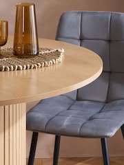 Birlea Brown Axel Round Fluted Dining Table - Image 3 of 5