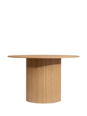 Birlea Brown Axel Round Fluted Dining Table - Image 5 of 5