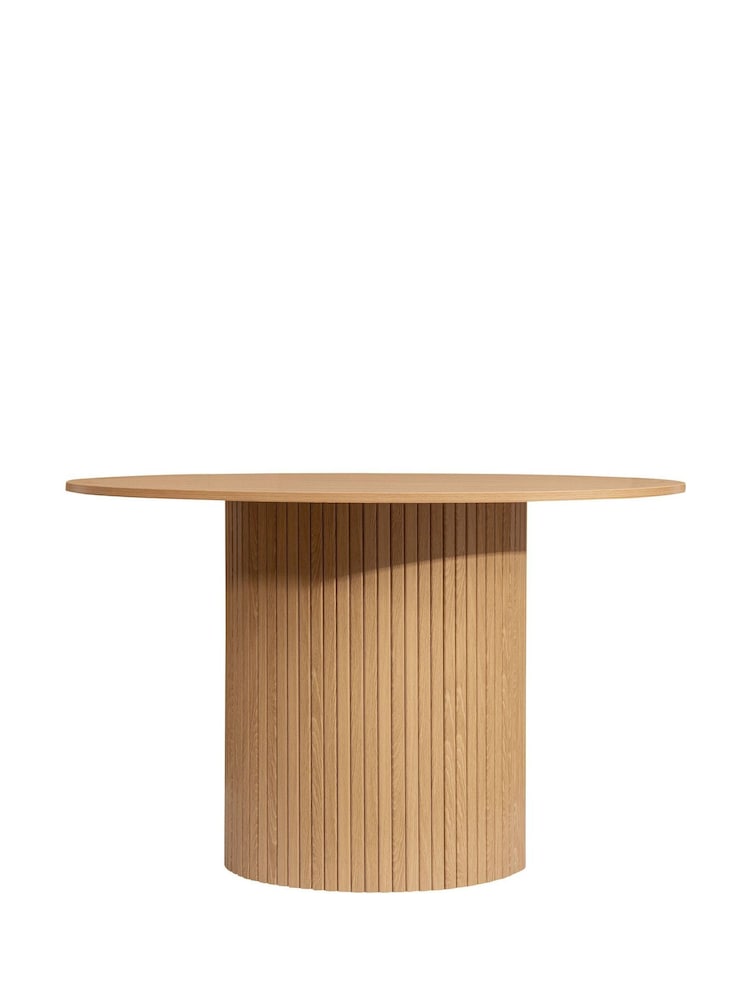 Birlea Brown Axel Round Fluted Dining Table - Image 5 of 5