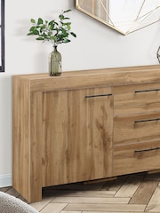 Birlea Brown Compton 3 Drawer 2 Door Sideboard - Image 1 of 4