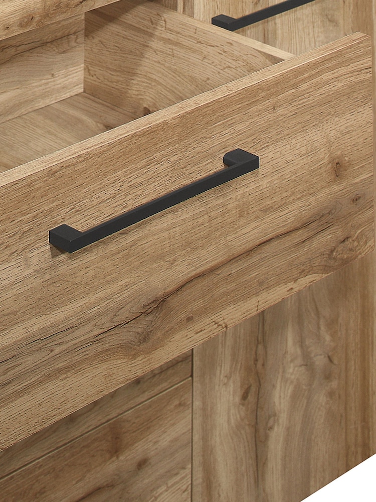 Birlea Brown Compton 3 Drawer 2 Door Sideboard - Image 2 of 4