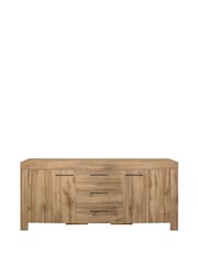 Birlea Brown Compton 3 Drawer 2 Door Sideboard - Image 3 of 4