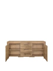 Birlea Brown Compton 3 Drawer 2 Door Sideboard - Image 4 of 4