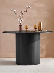 Birlea Black Axel Round Fluted Dining Table Set - Image 1 of 7