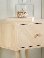 Birlea Brown Herringford 1 Drawer Bedside Table - Image 2 of 4