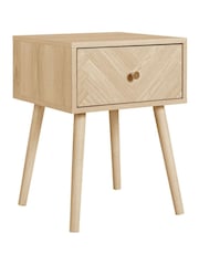 Birlea Brown Herringford 1 Drawer Bedside Table - Image 4 of 4