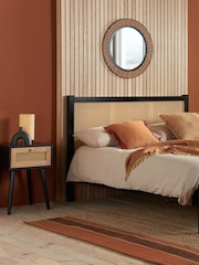 Birlea Black Croxley Rattan 1 Drawer Bedside Table - Image 2 of 4