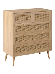 Birlea Brown Croxley 5 Drawer Rattan 5 Drawer Chest - Image 6 of 6