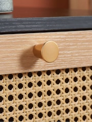 Birlea Black Croxley Rattan 2 Drawer Bedside Table - Image 3 of 4