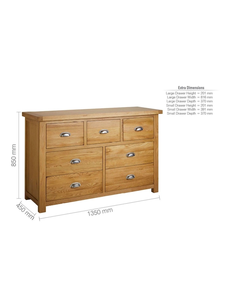 Birlea Brown Woburn 7 Drawer Chest - Image 3 of 3