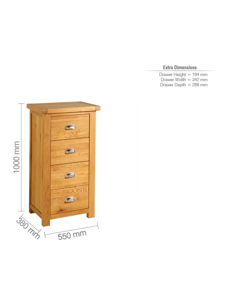 Birlea Brown Woburn 4 Drawer Tall Chest - Image 3 of 3 Birlea Brown Woburn 4 Drawer Tall Chest - Image 3 of 3