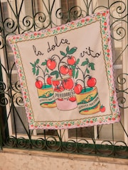 Tomato Placement Satin Square Sarf - Image 4 of 4