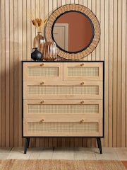 Birlea Black Croxley 5 Drawer Rattan 5 Drawer Chest - Image 1 of 6