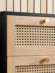 Birlea Black Croxley 5 Drawer Rattan 5 Drawer Chest - Image 3 of 6