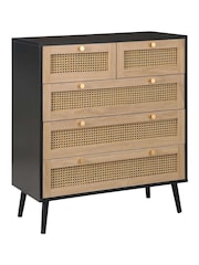 Birlea Black Croxley 5 Drawer Rattan 5 Drawer Chest - Image 6 of 6