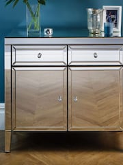 Birlea Silver Valencia 2 Drawer 2 Door Sideboard - Image 3 of 9