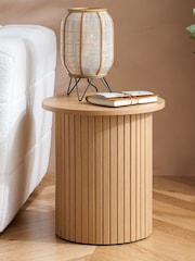 Birlea Brown Axel Fluted Side Table - Image 1 of 7