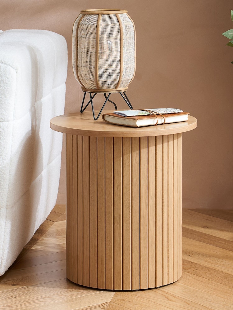 Birlea Brown Axel Fluted Side Table - Image 1 of 7