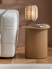 Birlea Brown Axel Fluted Side Table - Image 2 of 7