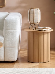 Birlea Brown Axel Fluted Side Table - Image 3 of 7