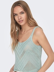 JDY Green Crochet Knitted Vest - Image 1 of 6