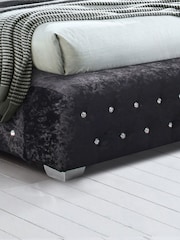 Birlea Black Grande Crushed Velvet Fabric Bed - Image 3 of 5